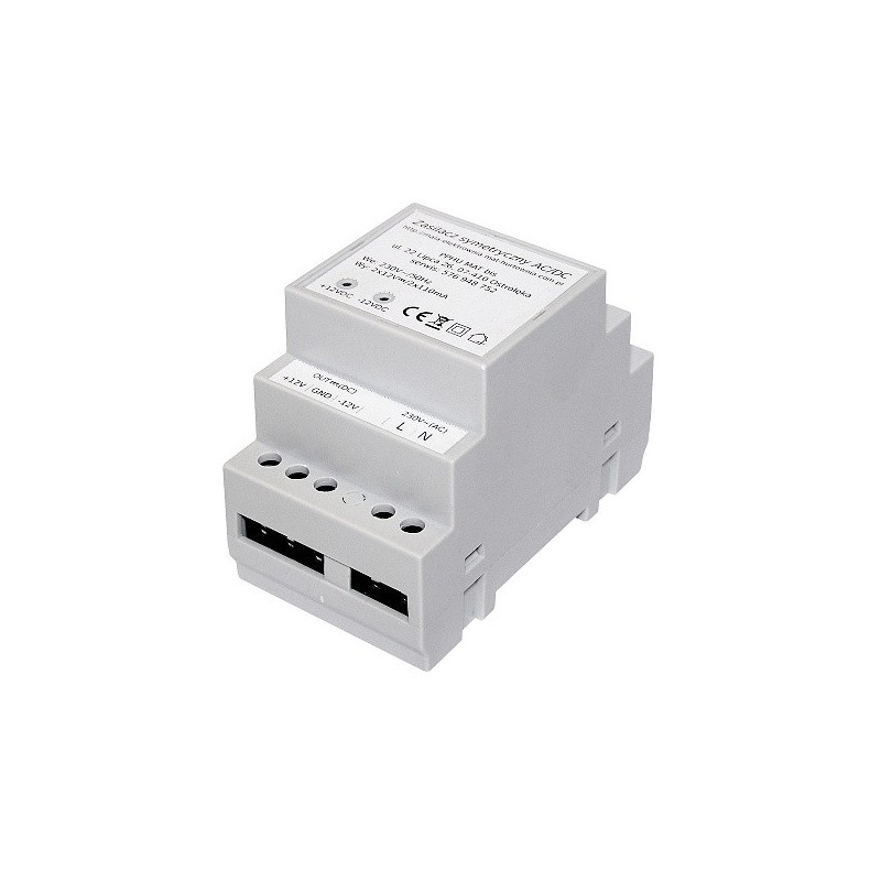 Zasilacz symetryczny ±﻿12V/100mA na szynę TH35
